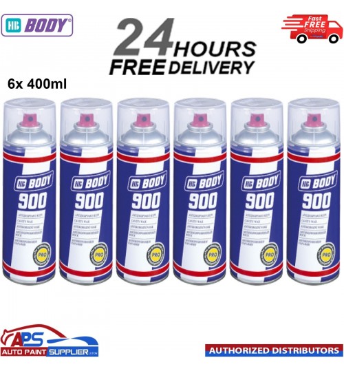 6x HB Body 900 Cavity Wax Oil 400ml Car Van AEROSOLES Closed Parts